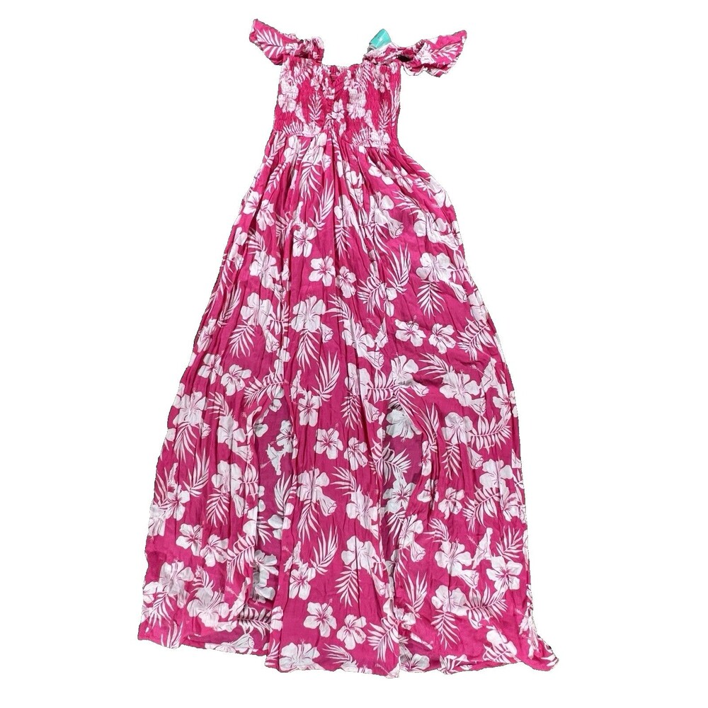 Tiare Hawaii Women's Aloha Pink Floral Hollie Maxi Dress Small/Medium NWT